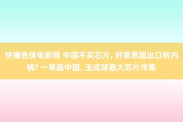 快播色情电影网 中国不买芯片, 好意思国出口转内销? 一举超中国, 玉成球最大芯片市集