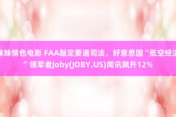 妹妹情色电影 FAA敲定要道司法，好意思国“低空经济”领军者Joby(JOBY.US)闻讯飙升12%
