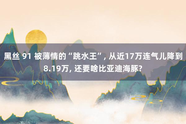 黑丝 91 被薄情的“跳水王”， 从近17万连气儿降到8.19万， 还要啥比亚迪海豚?