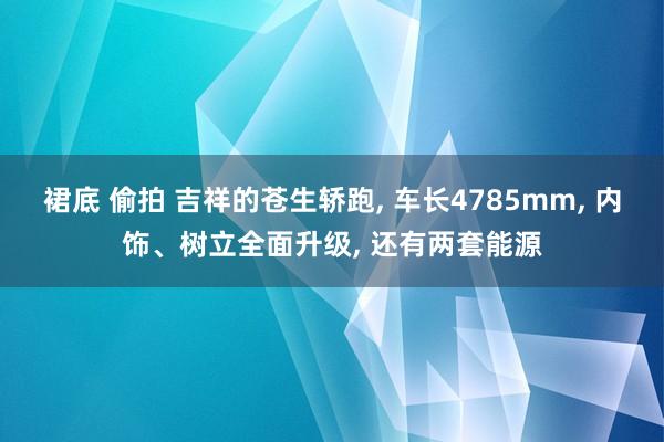 裙底 偷拍 吉祥的苍生轿跑， 车长4785mm， 内饰、树立全面升级， 还有两套能源