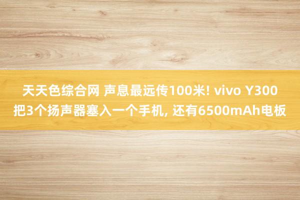 天天色综合网 声息最远传100米! vivo Y300把3个扬声器塞入一个手机, 还有6500mAh电板