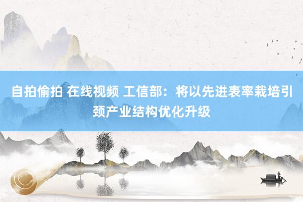 自拍偷拍 在线视频 工信部：将以先进表率栽培引颈产业结构优化升级