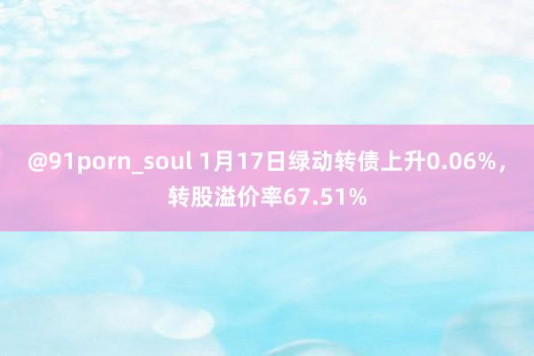 @91porn_soul 1月17日绿动转债上升0.06%，转股溢价率67.51%